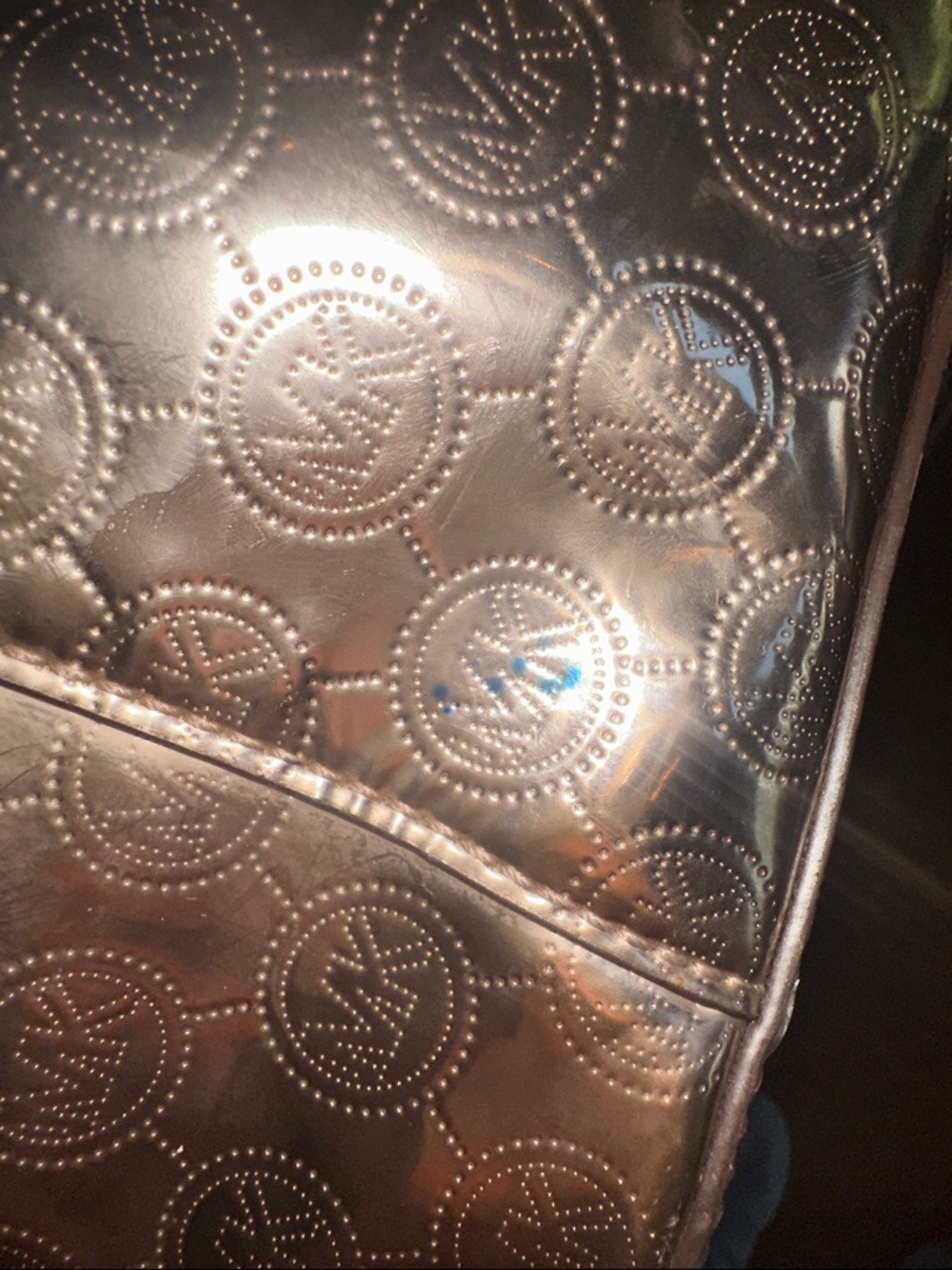 Michael Kors  Gold Embossed MK Signature Tote excellent condition - Picture 10 of 13